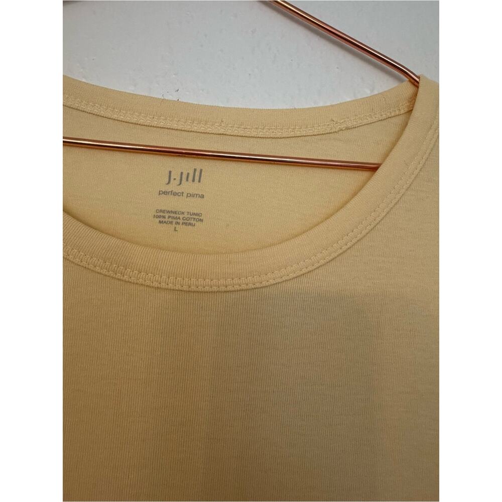 I Jill perfect Pima Long Sleeve Crewneck Shirt tunic in Pale Yellow size large - Picture 2 of 4